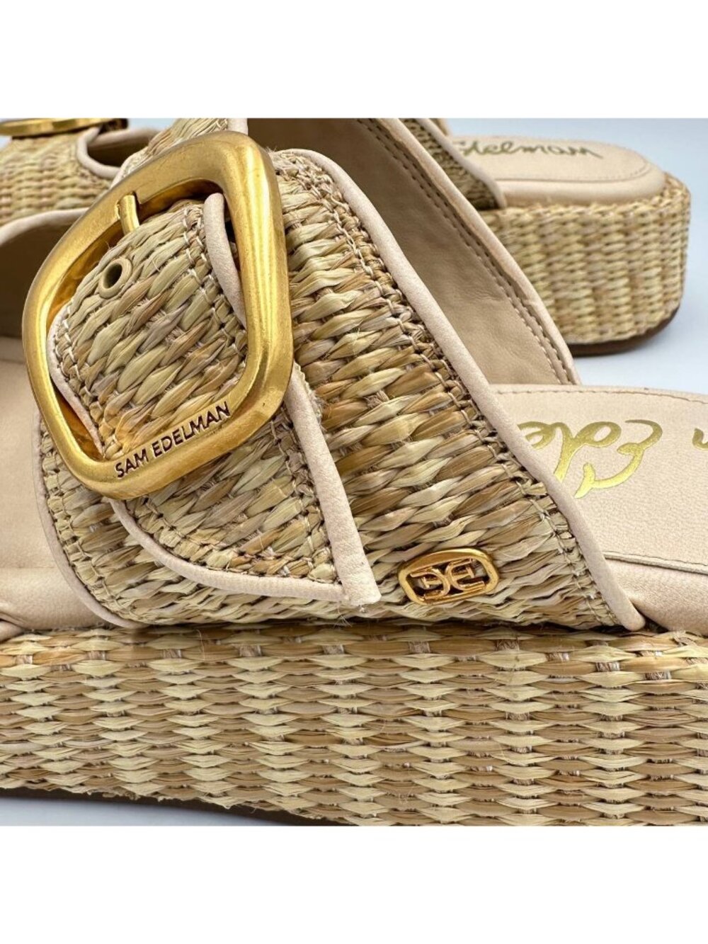 Sam Edelman Nerissa Sandals Natural Women's Size 11 Natural Weave Platform Slide - Picture 7 of 10